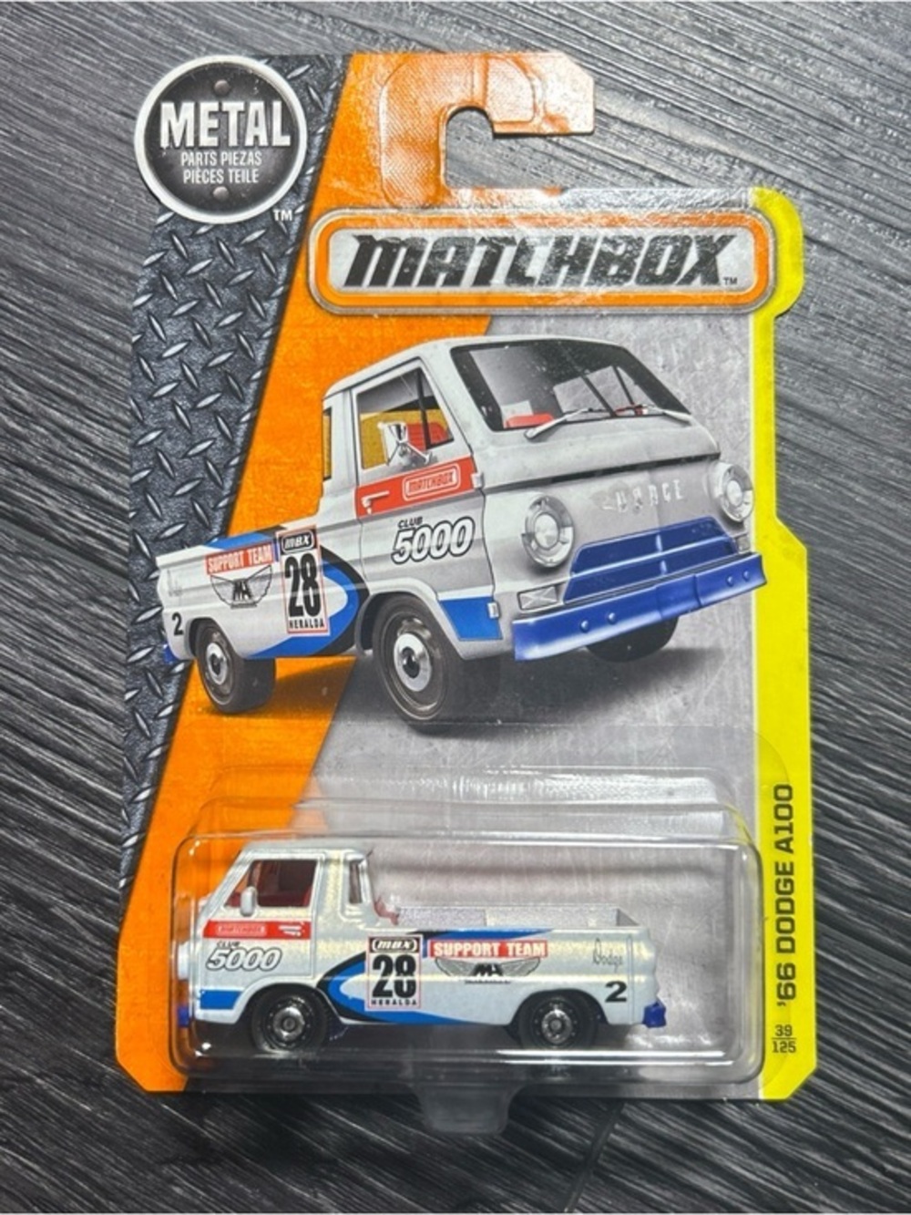 Matchbox White & Blue '66 Dodge A100 Race Support Truck